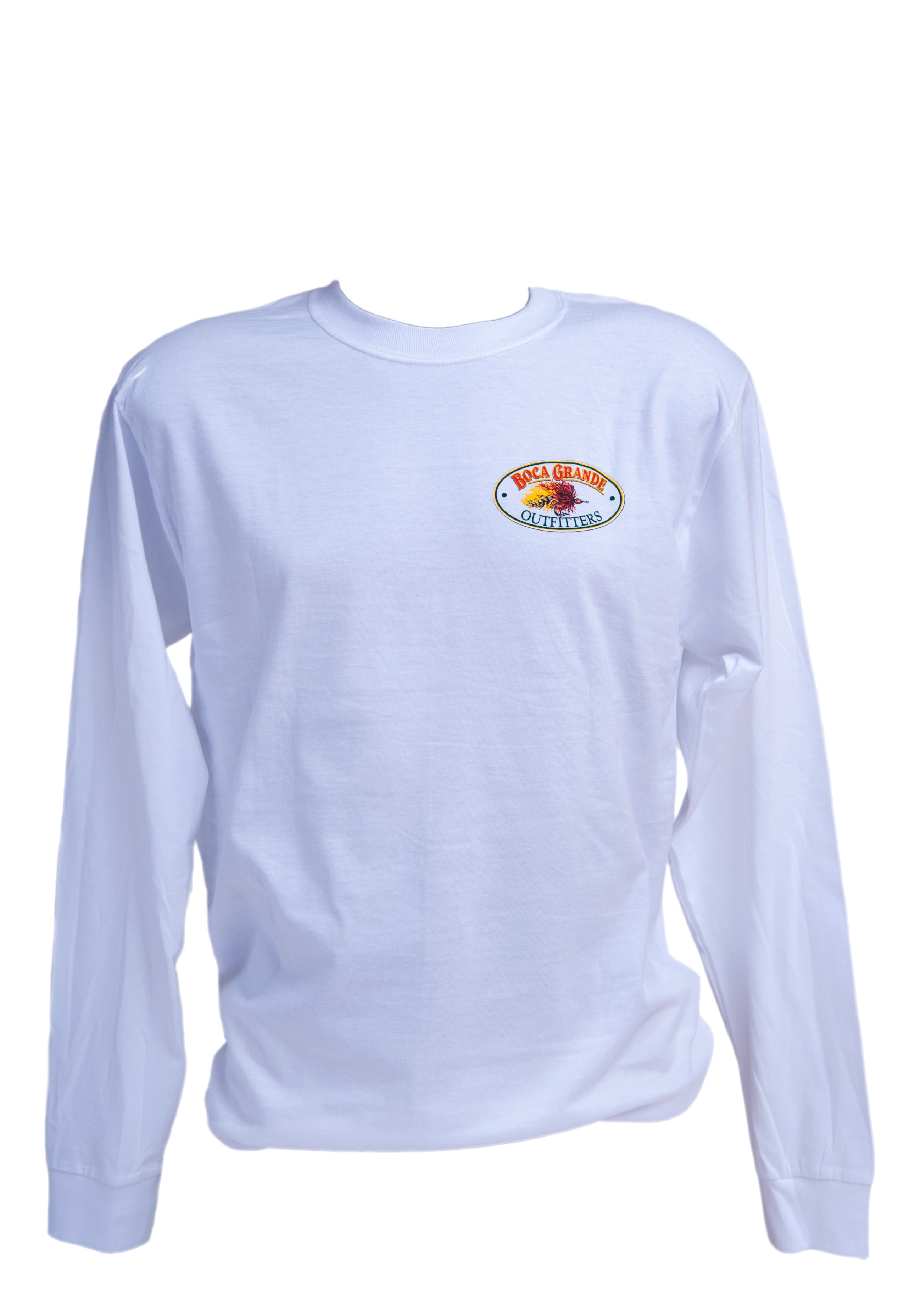 Boca Grande Outfitters Long Sleeved Fly Logo T-Shirt - White