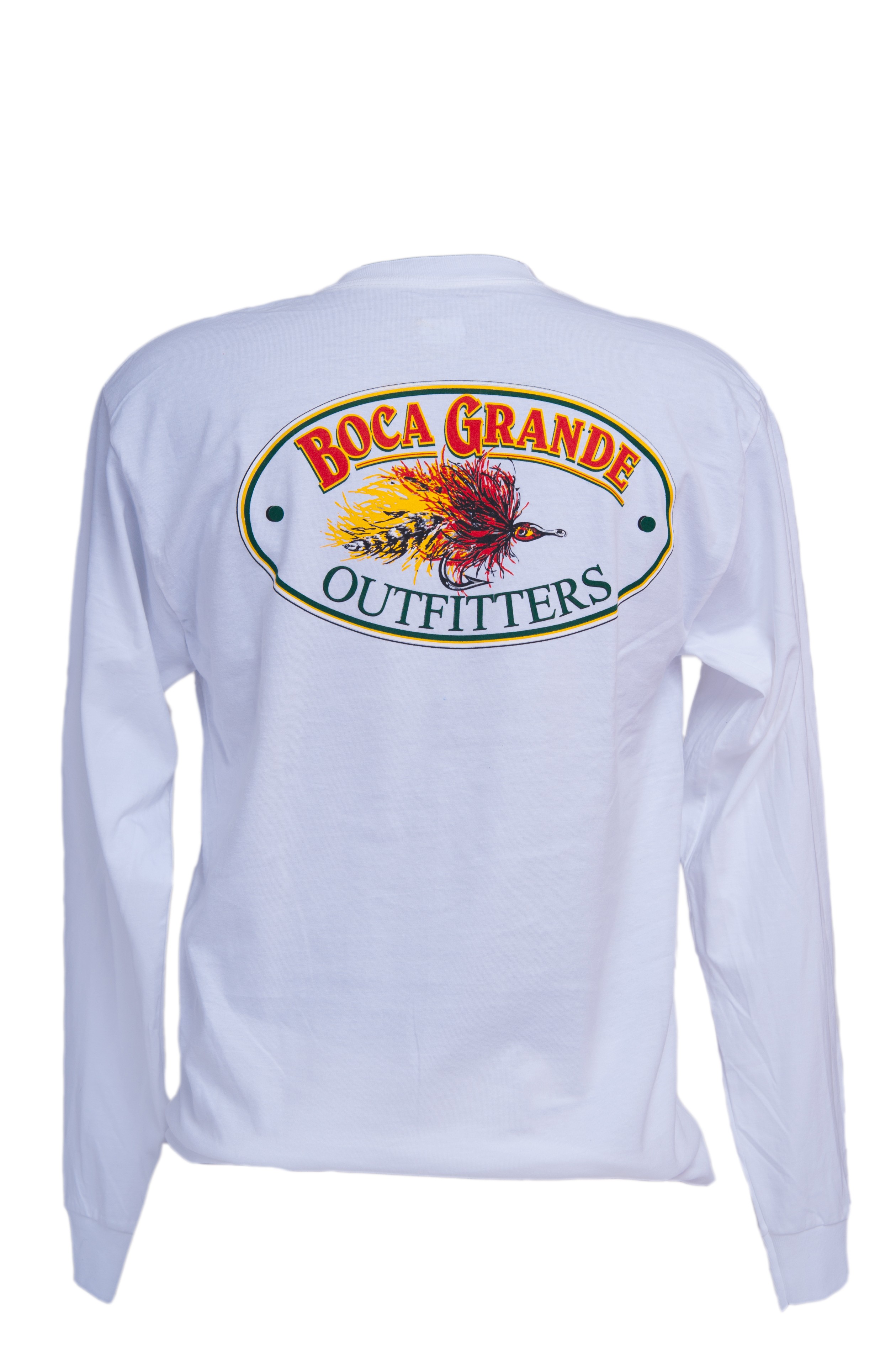 Boca Grande Outfitters Long Sleeved Fly Logo T-Shirt - White
