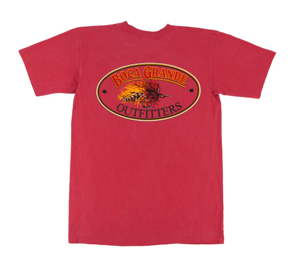 Boca Grande Outfitters Kids Short Sleeved Fly Logo T-Shirt - Poppy