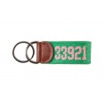 Smathers & Branson Needlepoint Key Fob Boca Grande Zip Code; Mint Green