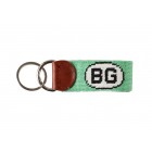 Smathers & Branson Needlepoint Key Fob; Euro Style BG Initials, Mint Green